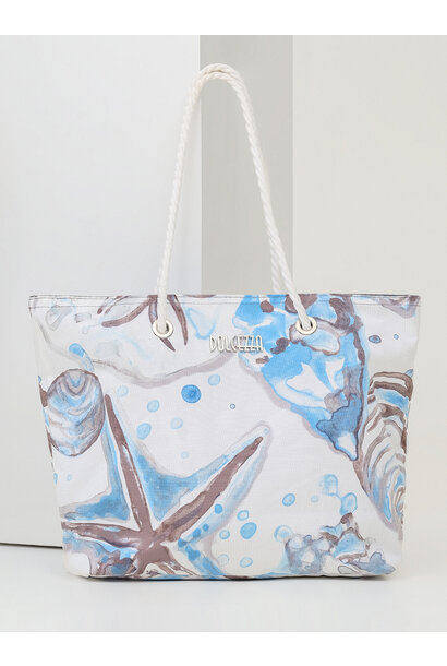Printed Canvas Beach Bag