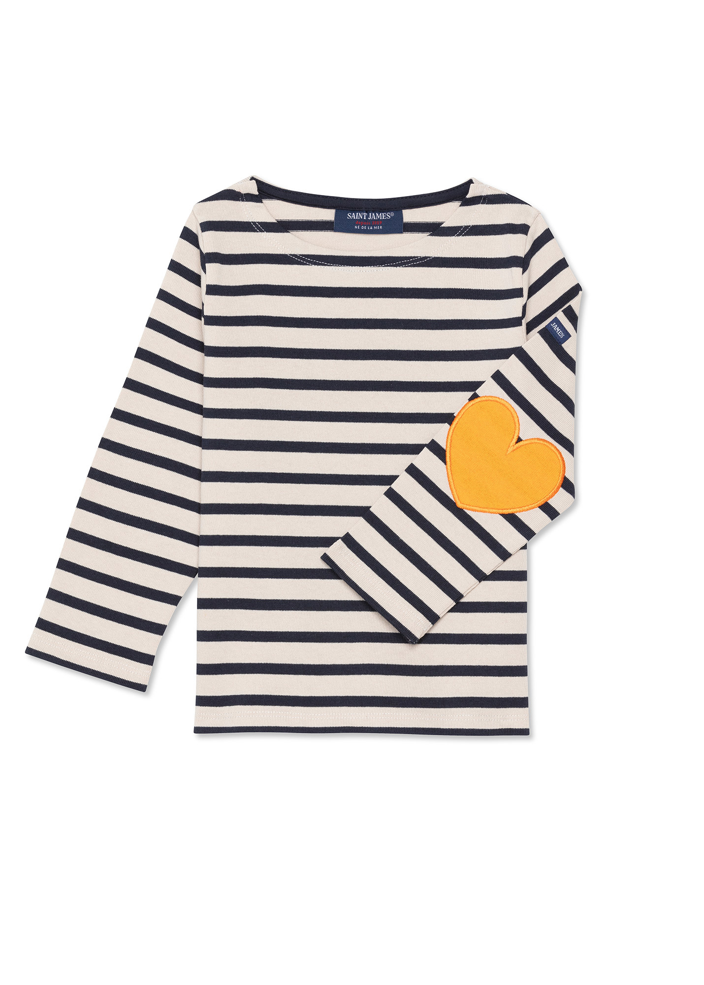 Striped Cotton Top with Elbow Patch-2