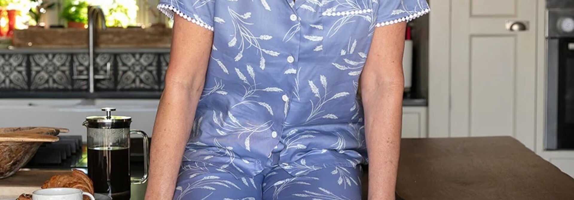 Blue Floral Pyjama Set