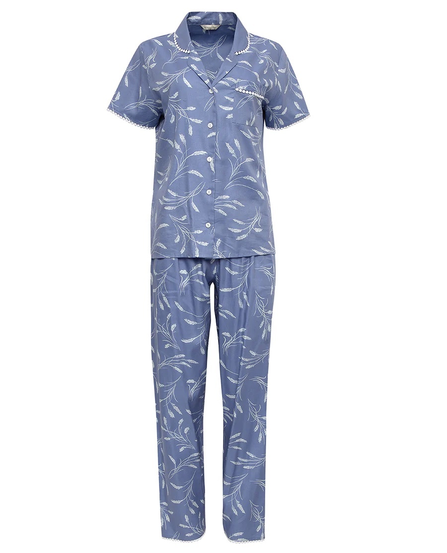 Blue Floral Pyjama Set-4