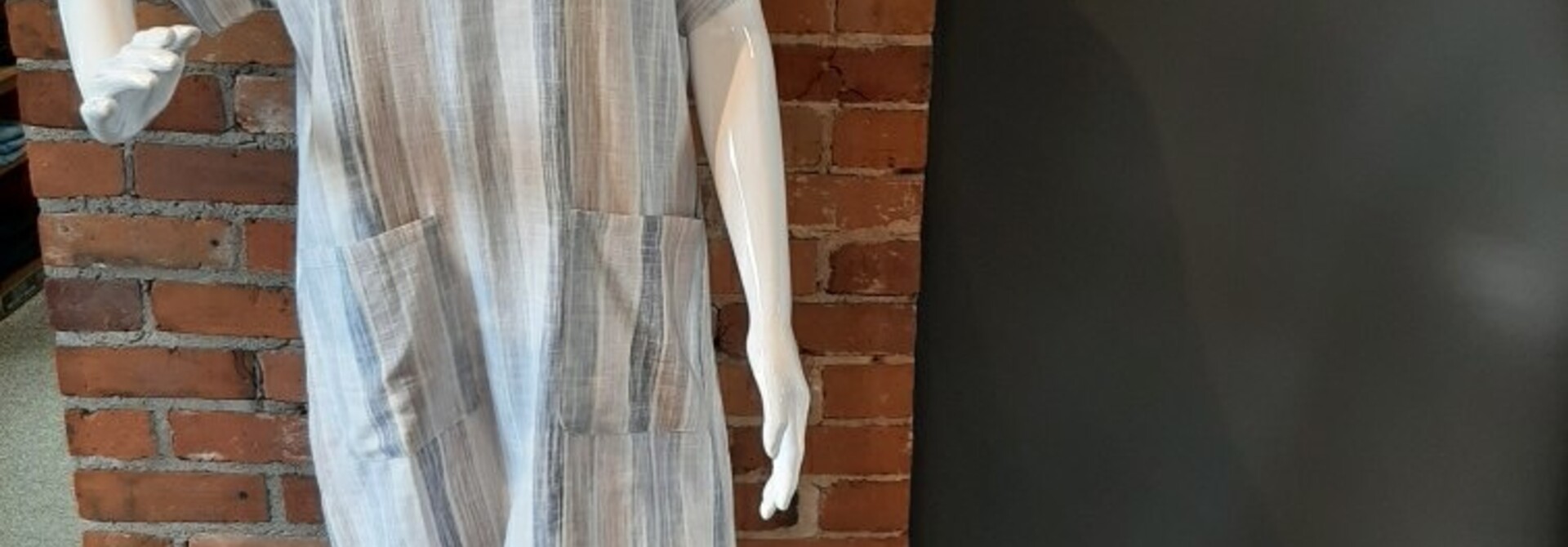 V-Neck Linen Blend Dress