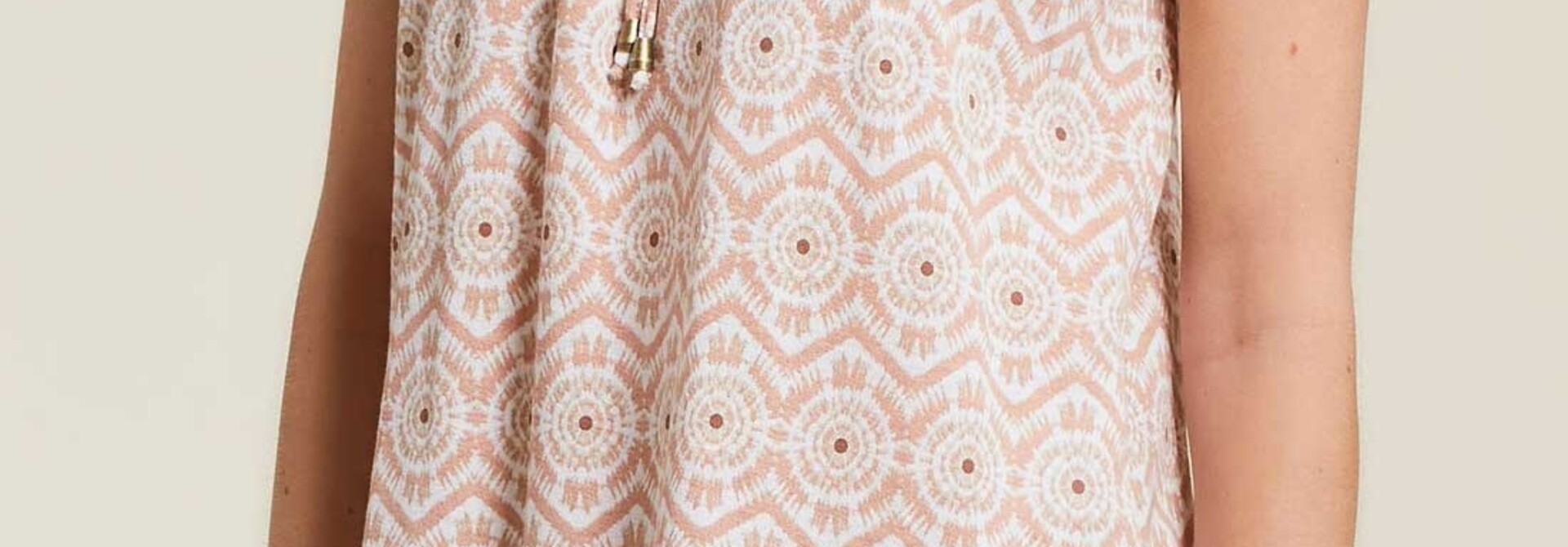 Cap Sleeve Printed Blouse