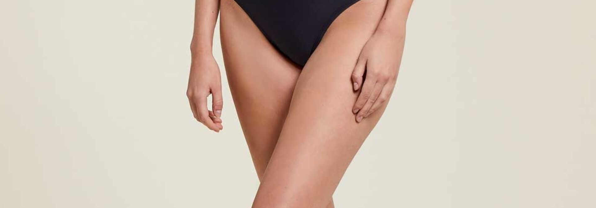 Black V-Neck Bathing Suit