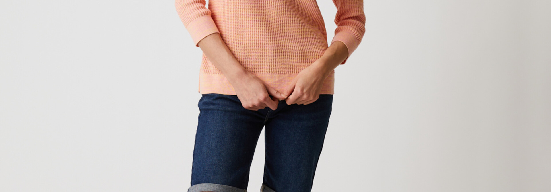 Waffle Knit Henley Top
