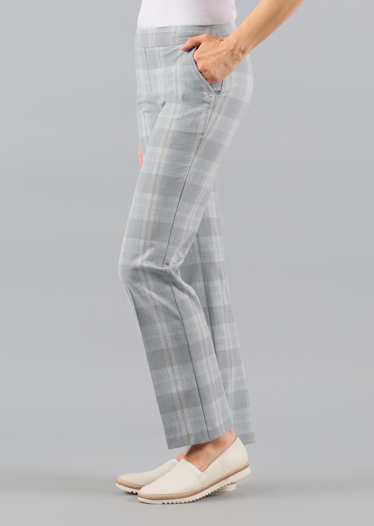 Light Grey Plaid Pants-2