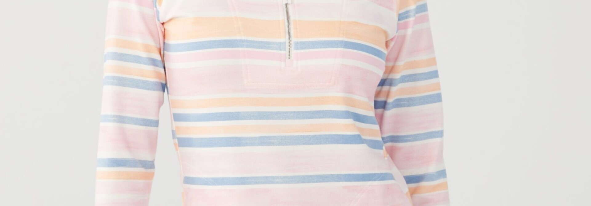 FDJ Striped Half-Zip Top