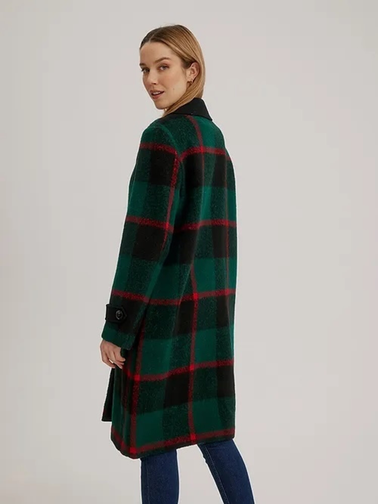 New look shop plaid check coat