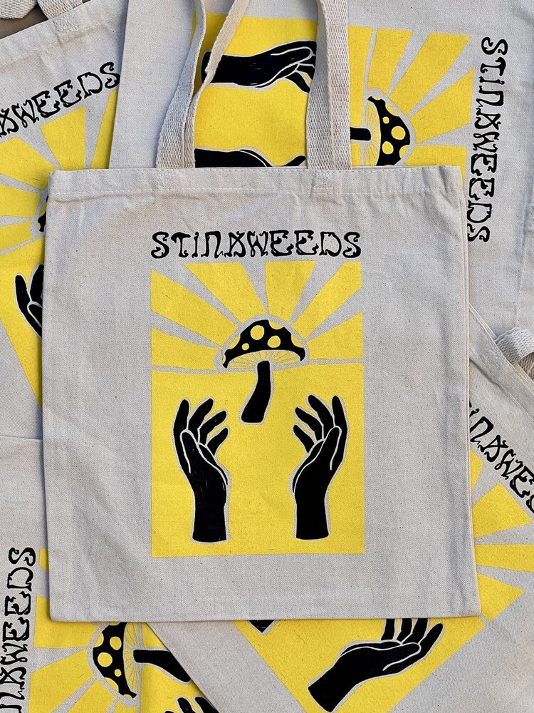 Stinkweeds Tote Bag - Zine 002 Art Mushroomss