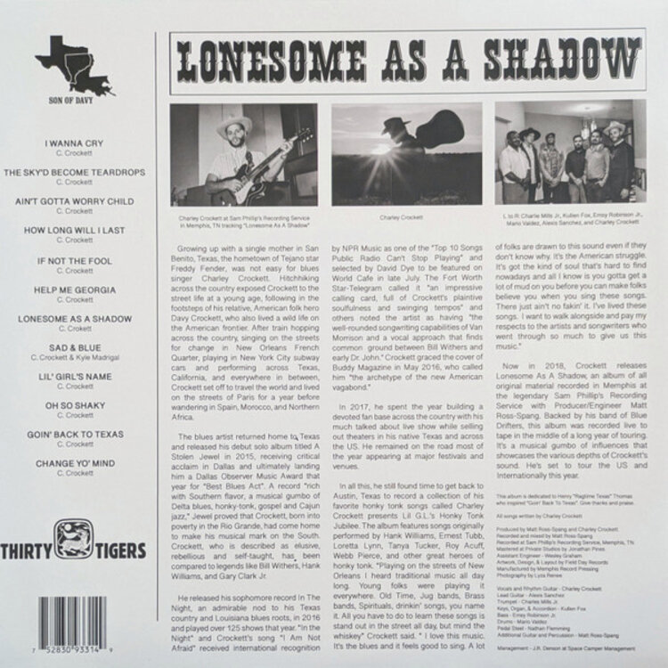Country / Folk Crockett, Charley - Lonesome as a Shadow LP