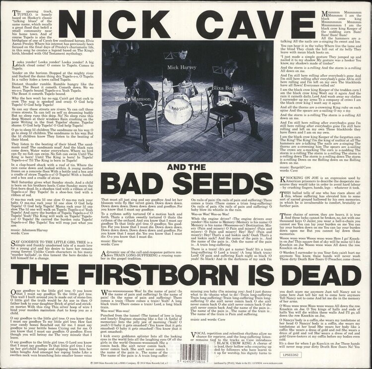 Rock / Indie / Alternative Cave, Nick and the Bad Seeds - The First Born is Dead LP
