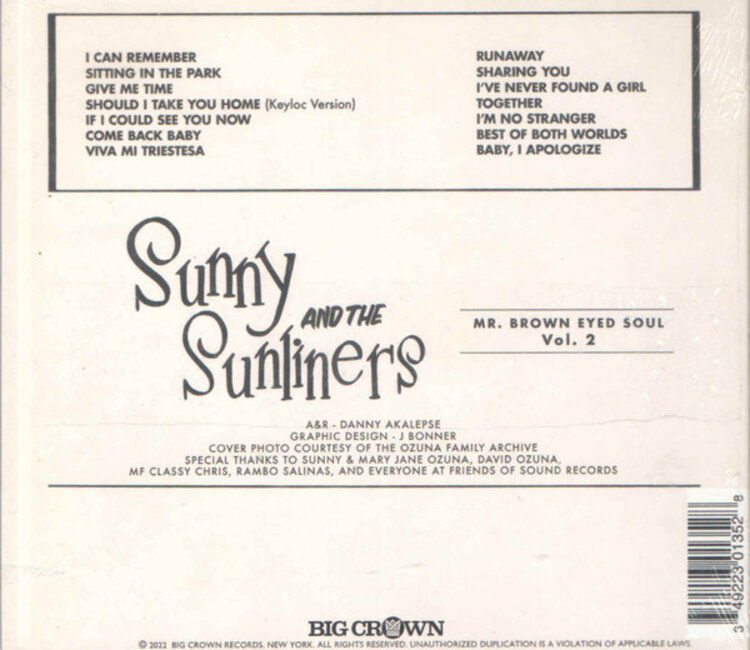 R&B / Soul / Funk Sunny and the Sunliners - Mr Brown Eyed Soul Vol 2 CD