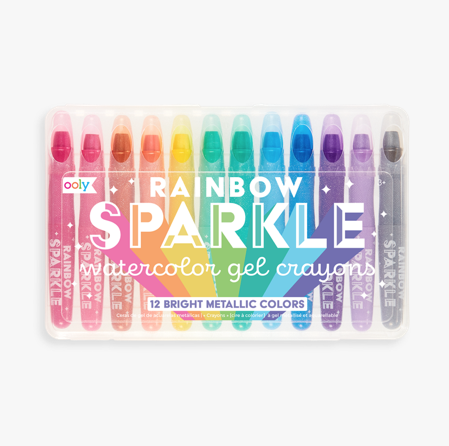 ooly ooly rainbow sparkle watercolor gel crayons (set of 12)