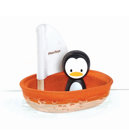 plan toys (faire) plantoys sailing boat - penguin 12m+