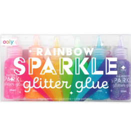 ooly rainbow sparkle glitter glue, set of 6