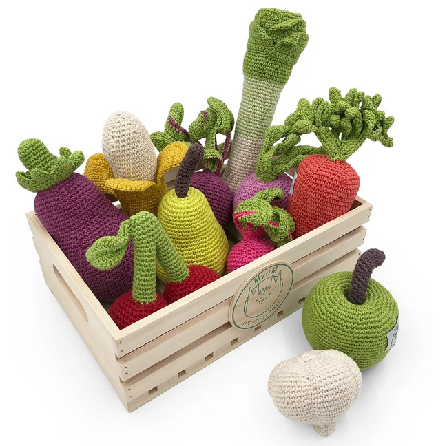 myum organic hand crocheted rattles