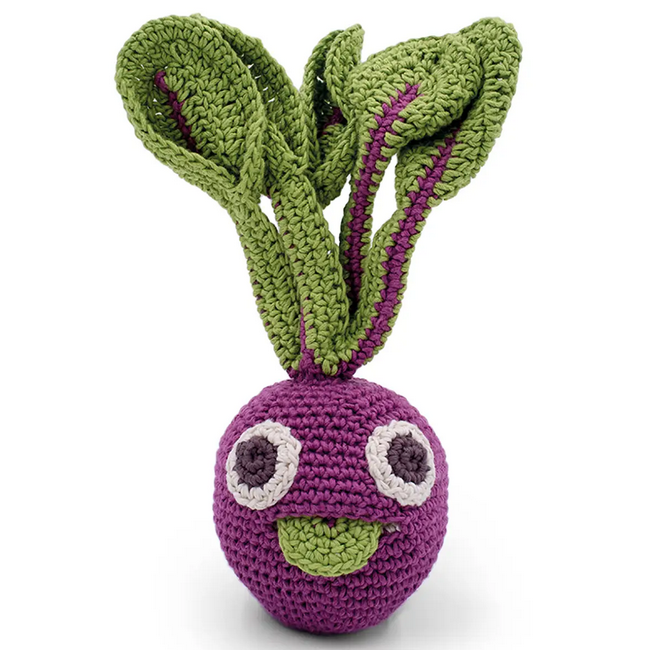 myum organic hand crocheted rattle buddy (multiple styles)