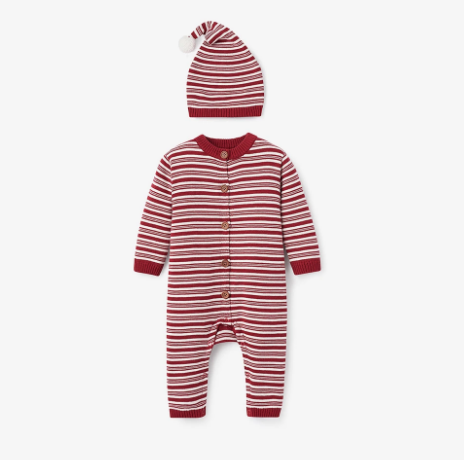 elegant baby elegant baby striped jumpsuit & hat