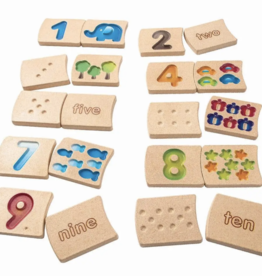plan toys (faire) plantoys 1-10 number wooden tile set
