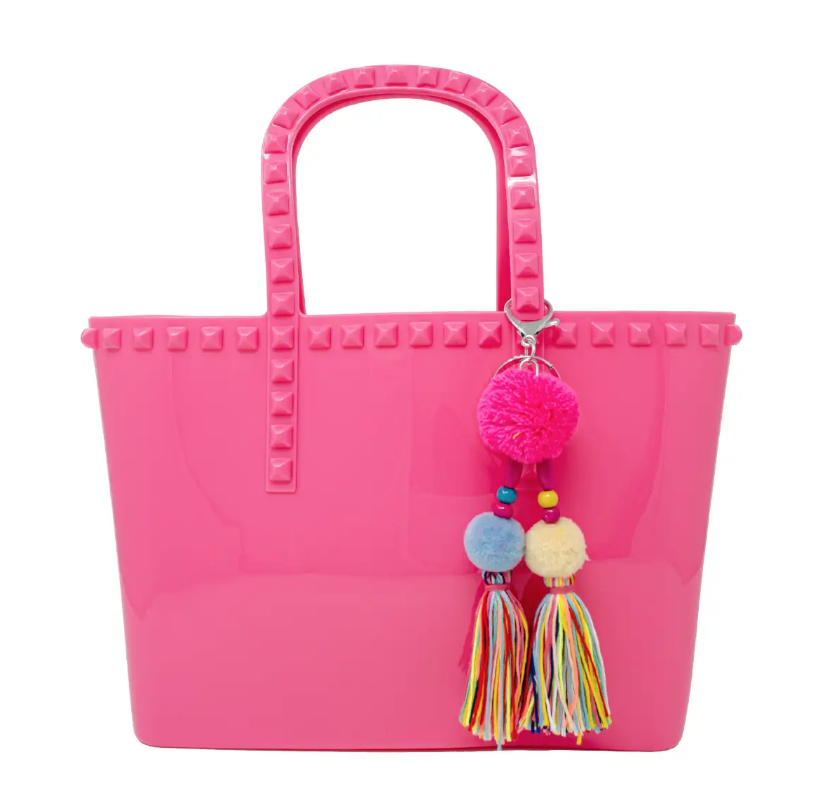 zomi gems zomi gems jumbo jelly tote bag, hot pink