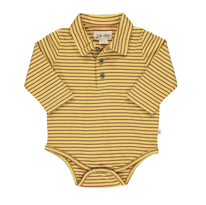 me & henry me & henry striped polo onesie (more colors)