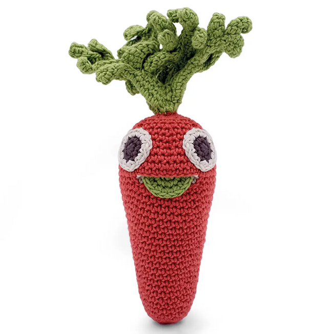 myum organic hand crocheted rattle buddy (multiple styles)