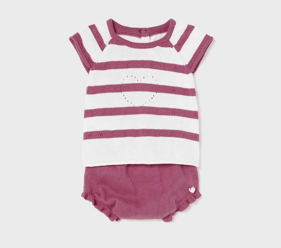 Mayoral mayoral tulip striped knit set