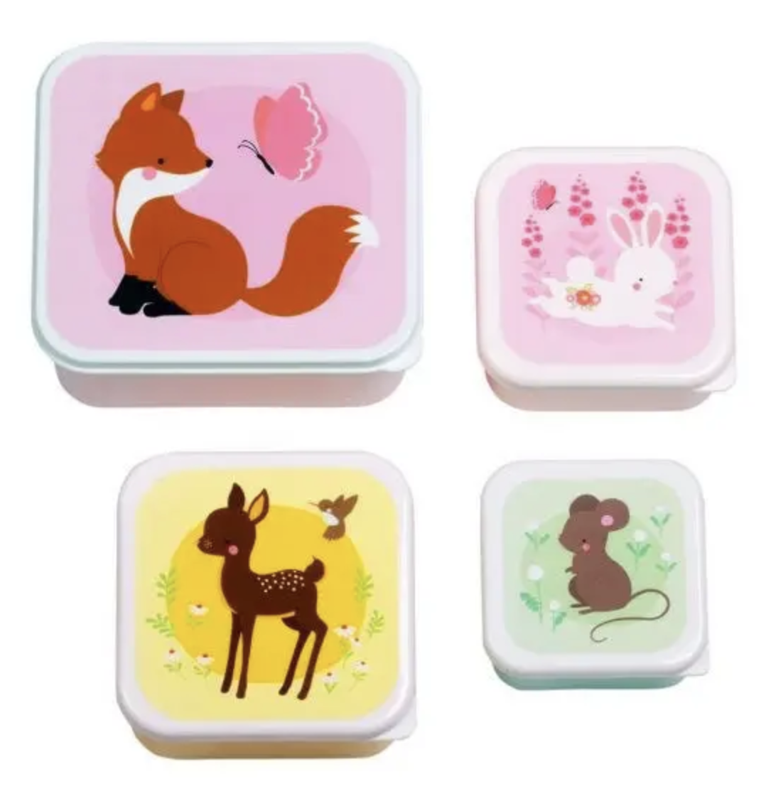 little lovely company lunch & snack box, set of 4