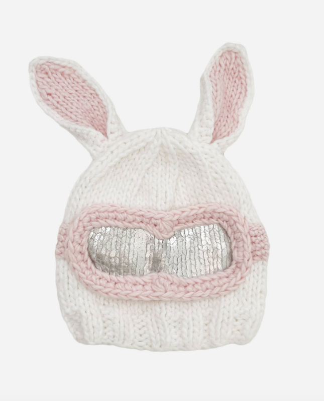 the blueberry hill bunny ski goggles hat