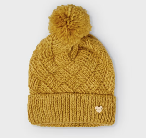 Mayoral mayoral mustard pom hat