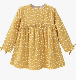 dadati printed mustard dress with bow