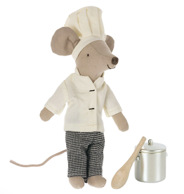 Maileg maileg chef mouse with soup pot and spoon