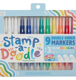 ooly stamp-a-doodle double-ended markers, set of 12