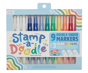 ooly stamp-a-doodle double-ended markers, set of 12