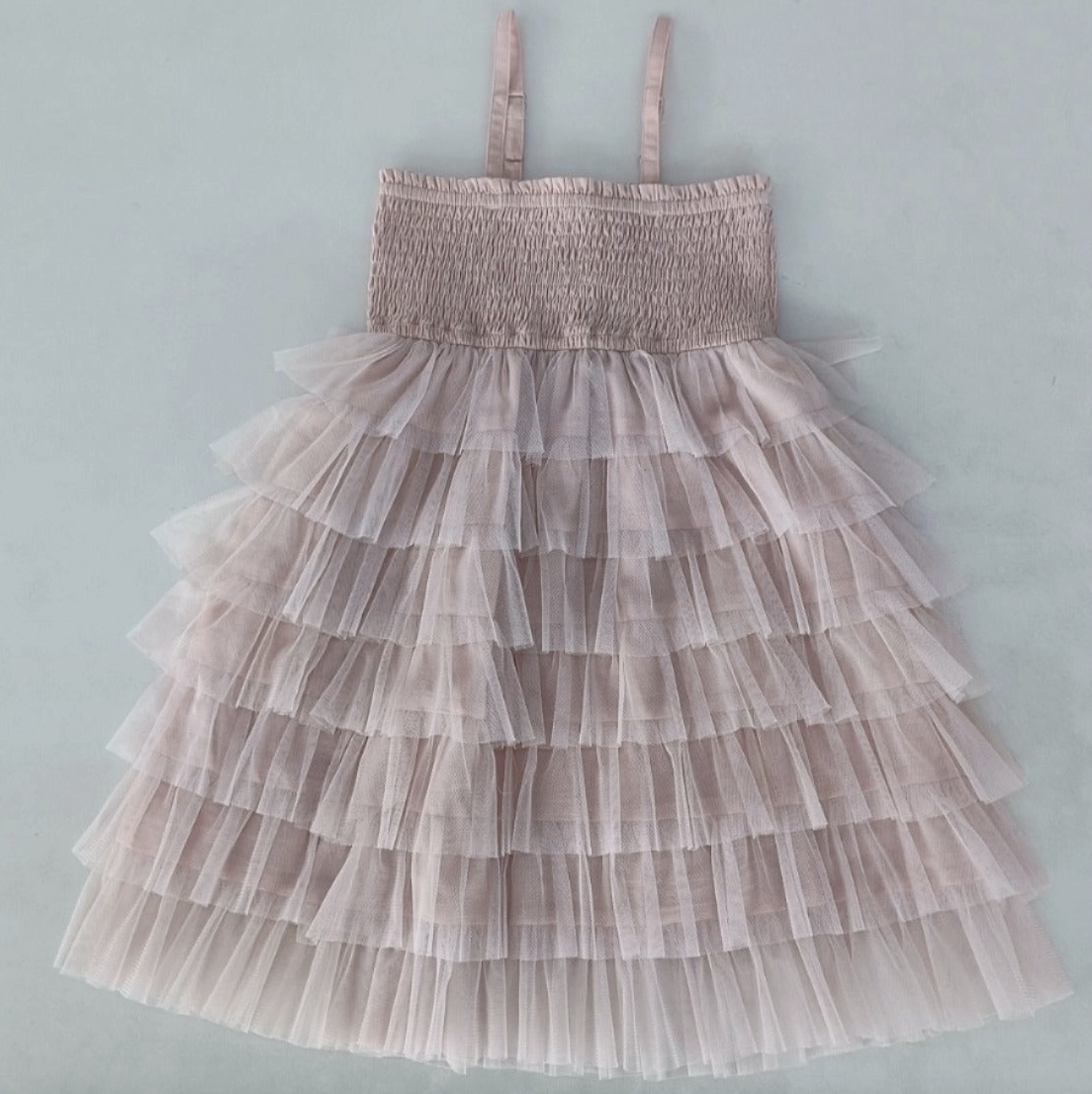 yobaby blush tulle tiered dress