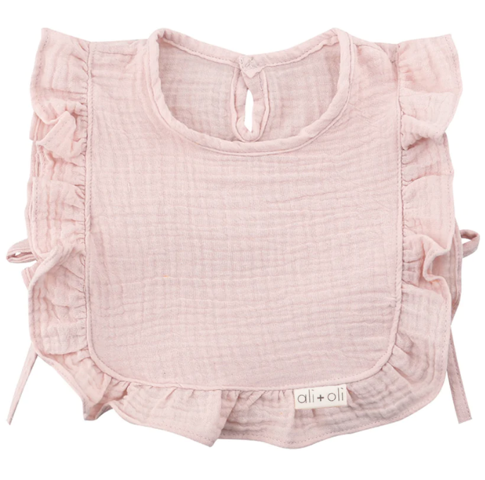 ali + oli ali + oli muslin ruffle bib