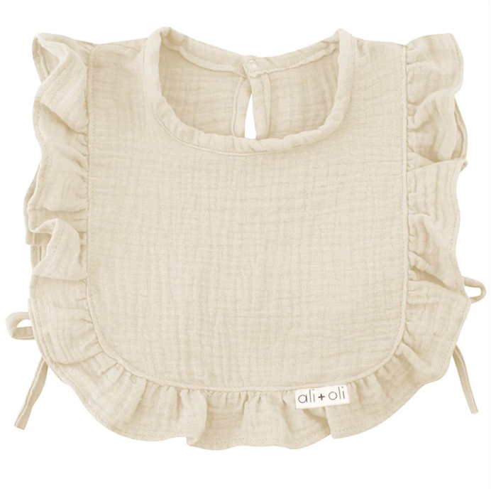 ali + oli ali + oli muslin ruffle bib