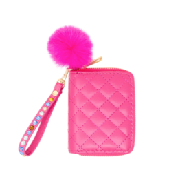 zomi gems quilted wallet w/ rhinestone strap