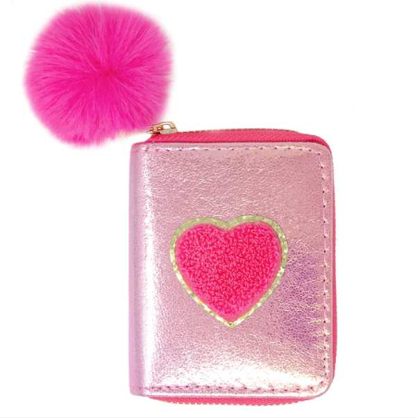 zomi gems shiny heart patch wallet