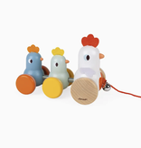 janod pull along hen & chicks 18m+