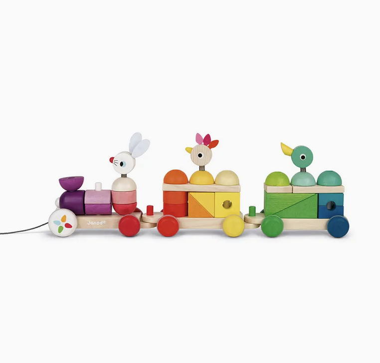 janod multicolor banyard train