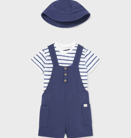 Mayoral mayoral navy striped set & hat