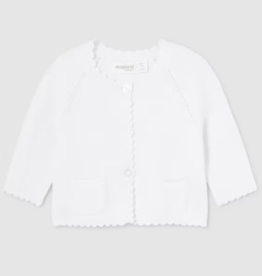 Mayoral mayoral white scalloped cardigan