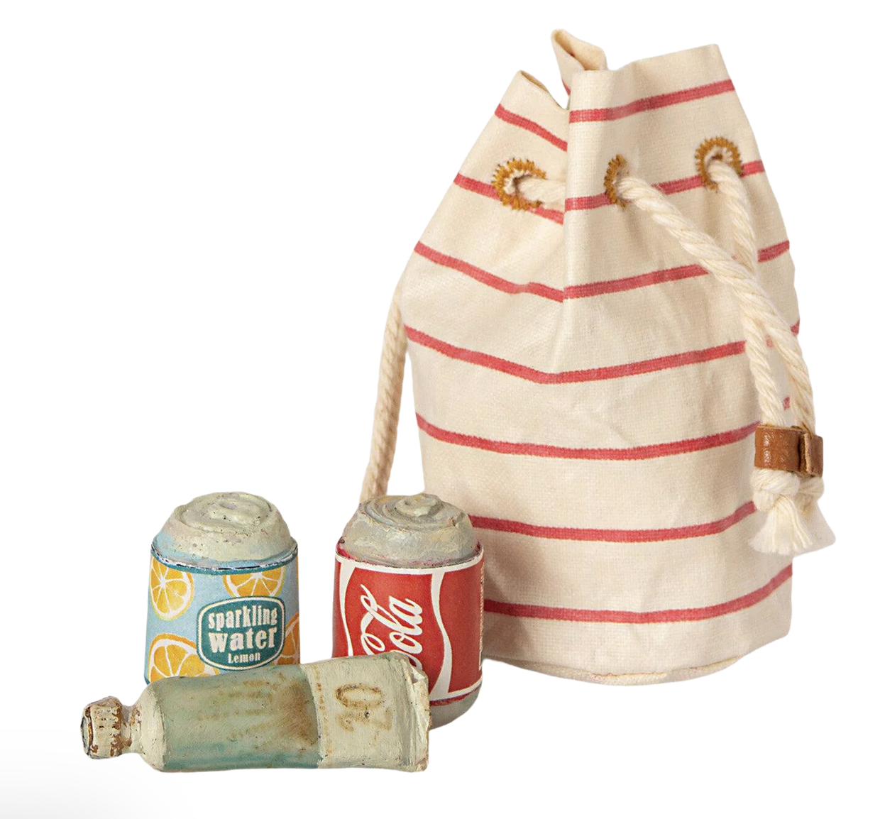 Maileg maileg beach bag with drinks & sunscreen