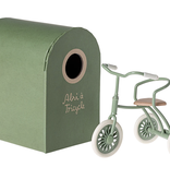 Maileg maileg green tricycle and basket