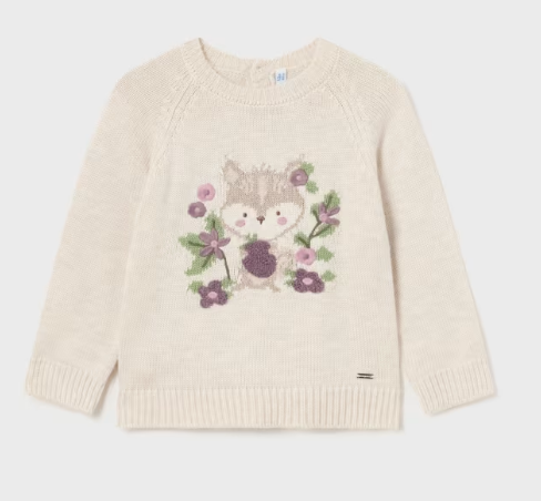 Mayoral mayoral sparkly fox sweater