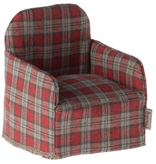 Maileg maileg red checkered chair, mouse