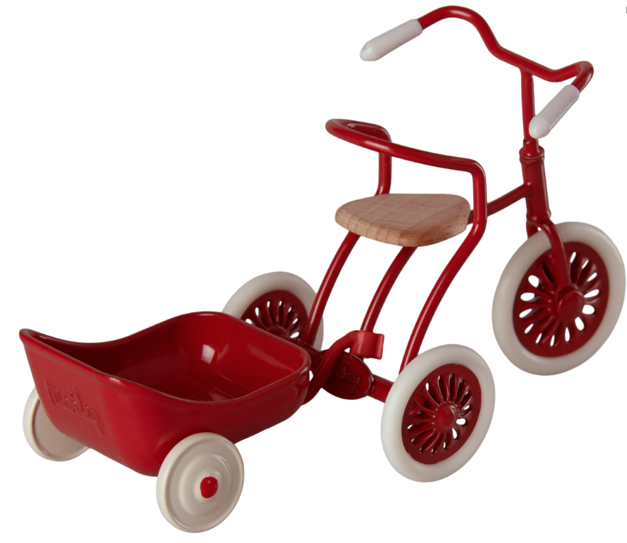 Maileg maileg tricycle & hanger (red)