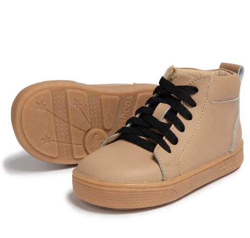 shooshoos shooshoos brown leather hi-top