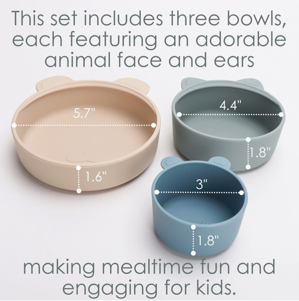 ali + oli ali + oli stackable 3 bowl set