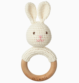 ali + oli ali + oli crocheted bunny teething ring